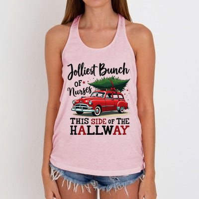 Jolliest Bunch Of Nurses This Side Of The Hallway Funny Xmas Women's Knotted Racerback Tank