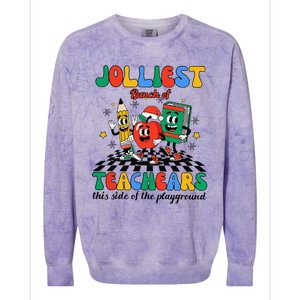 Jolliest Bunch Of Teachers This Side Of The Playground Xmas Colorblast Crewneck Sweatshirt