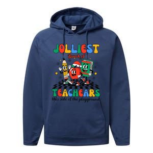 Jolliest Bunch Of Teachers This Side Of The Playground Xmas Performance Fleece Hoodie