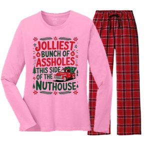 Jolliest Bunch Of Assholes This Side Of The Nut House Women's Long Sleeve Flannel Pajama Set 