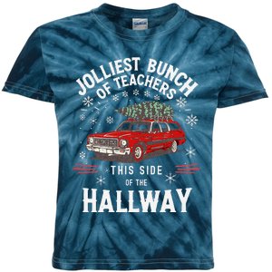 Jolliest Bunch Of Teachers This Side Of The Hallway Xmas Kids Tie-Dye T-Shirt