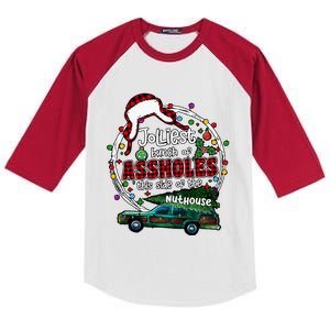 Jolliest Bunch Of Assholes This Side Of The Nut House Kids Colorblock Raglan Jersey