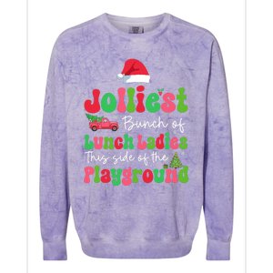 Jolliest Bunch Of Lunch Ladies Of Playground Xmas Colorful Colorblast Crewneck Sweatshirt