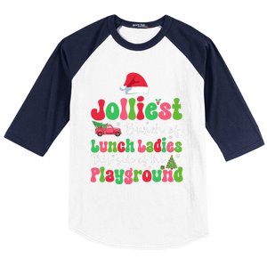 Jolliest Bunch Of Lunch Ladies Of Playground Xmas Colorful Baseball Sleeve Shirt