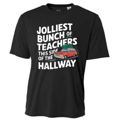 Jolliest Bunch Of Teachers This Side Of The Hallway Xmas Cooling Performance Crew T-Shirt