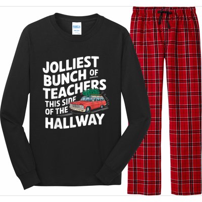 Jolliest Bunch Of Teachers This Side Of The Hallway Xmas Long Sleeve Pajama Set