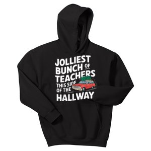 Jolliest Bunch Of Teachers This Side Of The Hallway Xmas Kids Hoodie