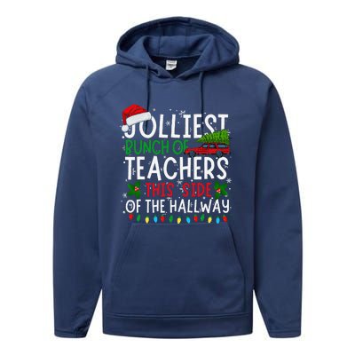 Jolliest Bunch Of Teachers This Side Of The Hallway Xmas Performance Fleece Hoodie