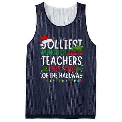 Jolliest Bunch Of Teachers This Side Of The Hallway Xmas Mesh Reversible Basketball Jersey Tank