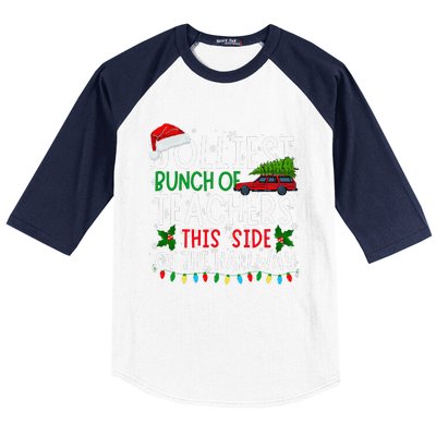 Jolliest Bunch Of Teachers This Side Of The Hallway Xmas Baseball Sleeve Shirt