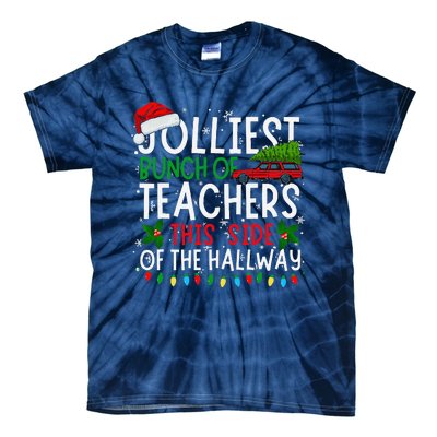 Jolliest Bunch Of Teachers This Side Of The Hallway Xmas Tie-Dye T-Shirt