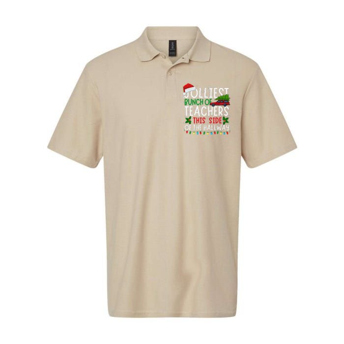 Jolliest Bunch Of Teachers This Side Of The Hallway Xmas Softstyle Adult Sport Polo