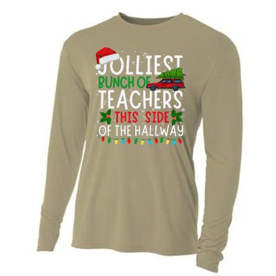 Jolliest Bunch Of Teachers This Side Of The Hallway Xmas Cooling Performance Long Sleeve Crew