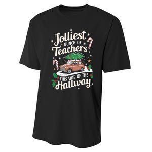 Jolliest Bunch Of Teachers This Side Of The Hallway Xmas Performance Sprint T-Shirt