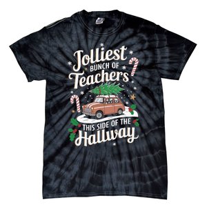 Jolliest Bunch Of Teachers This Side Of The Hallway Xmas Tie-Dye T-Shirt