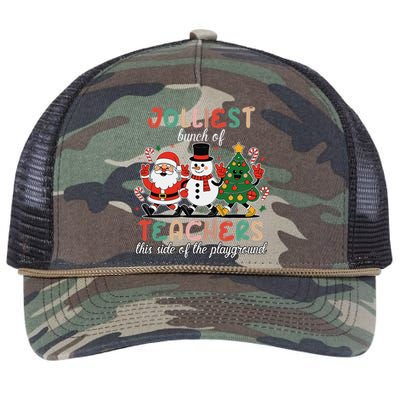 Jolliest Bunch Of Teachers This Side Of The Playground Xmas Retro Rope Trucker Hat Cap