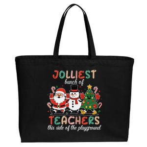 Jolliest Bunch Of Teachers This Side Of The Playground Xmas Cotton Canvas Jumbo Tote