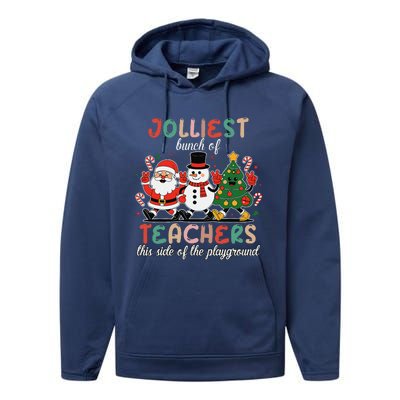 Jolliest Bunch Of Teachers This Side Of The Playground Xmas Performance Fleece Hoodie