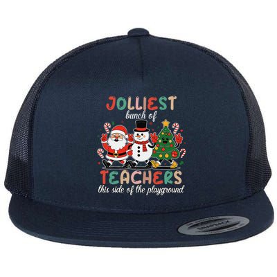 Jolliest Bunch Of Teachers This Side Of The Playground Xmas Flat Bill Trucker Hat