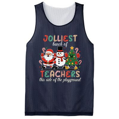 Jolliest Bunch Of Teachers This Side Of The Playground Xmas Mesh Reversible Basketball Jersey Tank