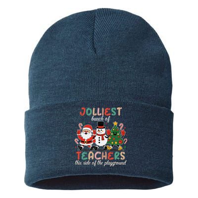 Jolliest Bunch Of Teachers This Side Of The Playground Xmas Sustainable Knit Beanie