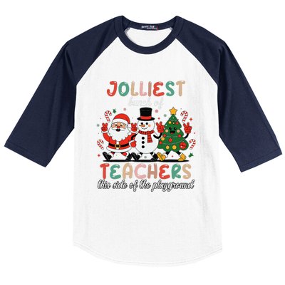 Jolliest Bunch Of Teachers This Side Of The Playground Xmas Baseball Sleeve Shirt