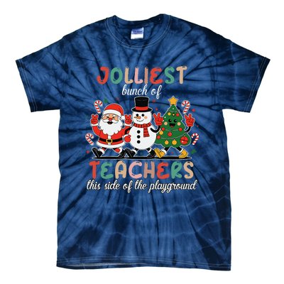 Jolliest Bunch Of Teachers This Side Of The Playground Xmas Tie-Dye T-Shirt