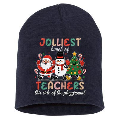 Jolliest Bunch Of Teachers This Side Of The Playground Xmas Short Acrylic Beanie