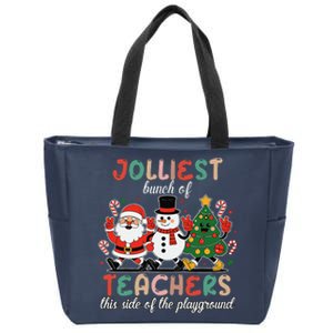 Jolliest Bunch Of Teachers This Side Of The Playground Xmas Zip Tote Bag