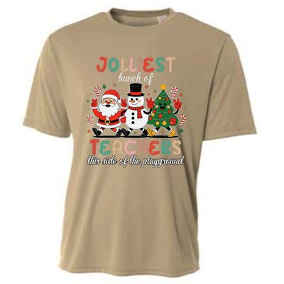 Jolliest Bunch Of Teachers This Side Of The Playground Xmas Cooling Performance Crew T-Shirt