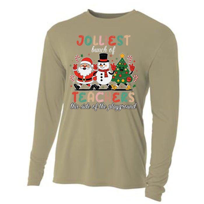 Jolliest Bunch Of Teachers This Side Of The Playground Xmas Cooling Performance Long Sleeve Crew