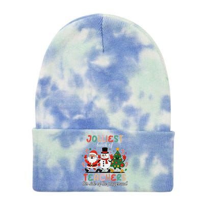 Jolliest Bunch Of Teachers This Side Of The Playground Xmas Tie Dye 12in Knit Beanie