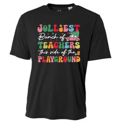 Jolliest Bunch Of Teachers This Side Of The Playground Xmas Cooling Performance Crew T-Shirt