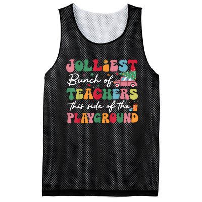 Jolliest Bunch Of Teachers This Side Of The Playground Xmas Mesh Reversible Basketball Jersey Tank