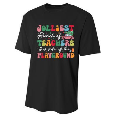 Jolliest Bunch Of Teachers This Side Of The Playground Xmas Performance Sprint T-Shirt