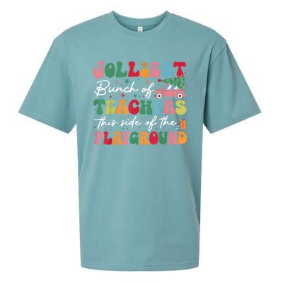 Jolliest Bunch Of Teachers This Side Of The Playground Xmas Sueded Cloud Jersey T-Shirt