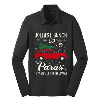 Jolliest Bunch Of Paras This Side Of The Hallway Xmas Silk Touch Performance Long Sleeve Polo