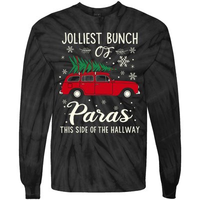 Jolliest Bunch Of Paras This Side Of The Hallway Xmas Tie-Dye Long Sleeve Shirt