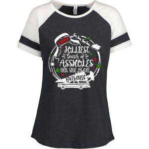 Jolliest Bunch Of Assholes This Side Of The Nut House Xmas  Enza Ladies Jersey Colorblock Tee