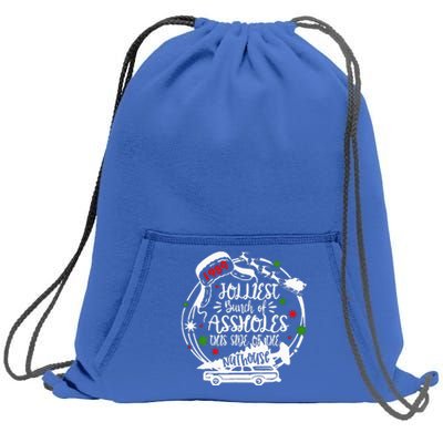 Jolliest Bunch Of Assholes This Side Of The Nut House Xmas  Sweatshirt Cinch Pack Bag