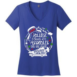 Jolliest Bunch Of Assholes This Side Of The Nut House Xmas  Women's V-Neck T-Shirt