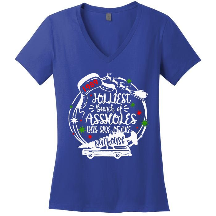 Jolliest Bunch Of Assholes This Side Of The Nut House Xmas  Women's V-Neck T-Shirt