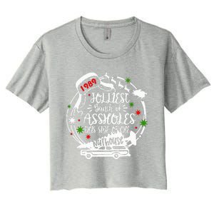 Jolliest Bunch Of Assholes This Side Of The Nut House Xmas  Women's Crop Top Tee