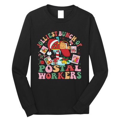 Jolliest Bunch Of Postal Workers Christmas Mail Carrier Long Sleeve Shirt