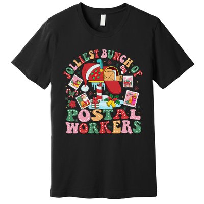 Jolliest Bunch Of Postal Workers Christmas Mail Carrier Premium T-Shirt