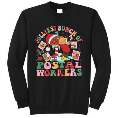 Jolliest Bunch Of Postal Workers Christmas Mail Carrier Tall Sweatshirt