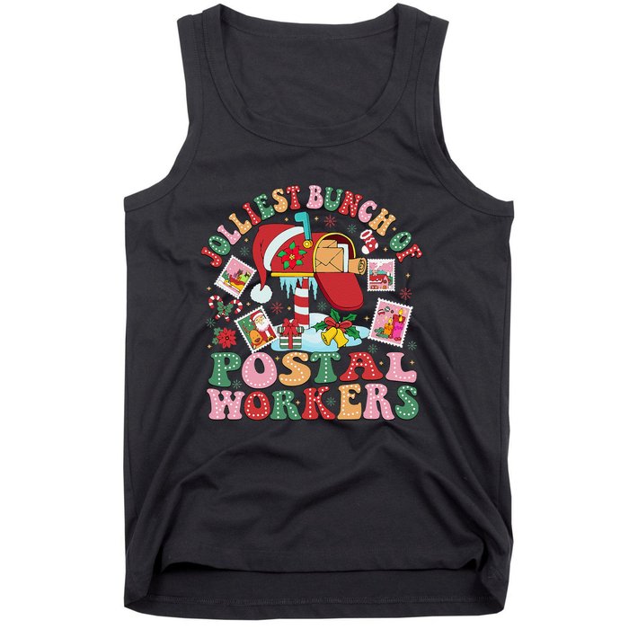 Jolliest Bunch Of Postal Workers Christmas Mail Carrier Tank Top