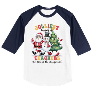 Jolliest Bunch Of Teachers This Side Of The Playground Xmas Baseball Sleeve Shirt