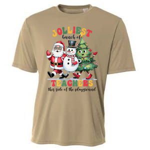 Jolliest Bunch Of Teachers This Side Of The Playground Xmas Cooling Performance Crew T-Shirt