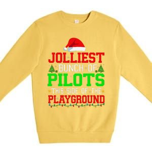 Jolliest Bunch Of Pilots Of Playground Christmas Job Team Premium Crewneck Sweatshirt